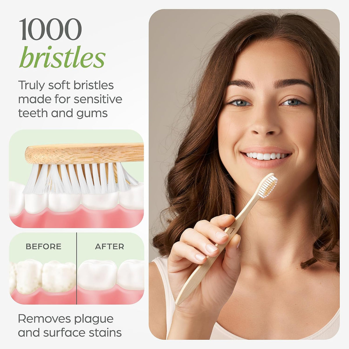Soft Bristle Bamboo Toothbrushes 10-Pack encalife