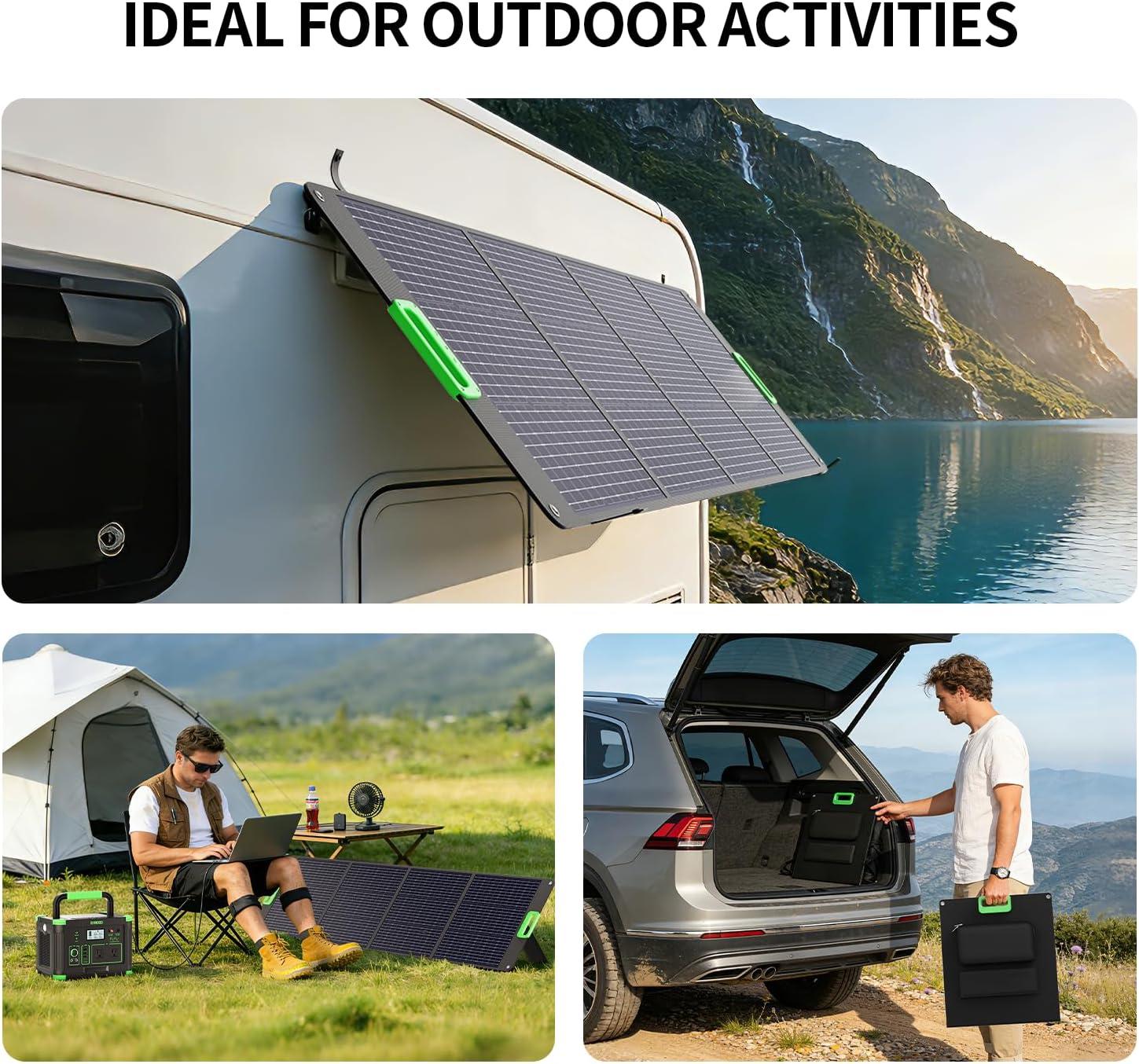 200W Foldable Solar Panel for Camping & RV Power Station encalife