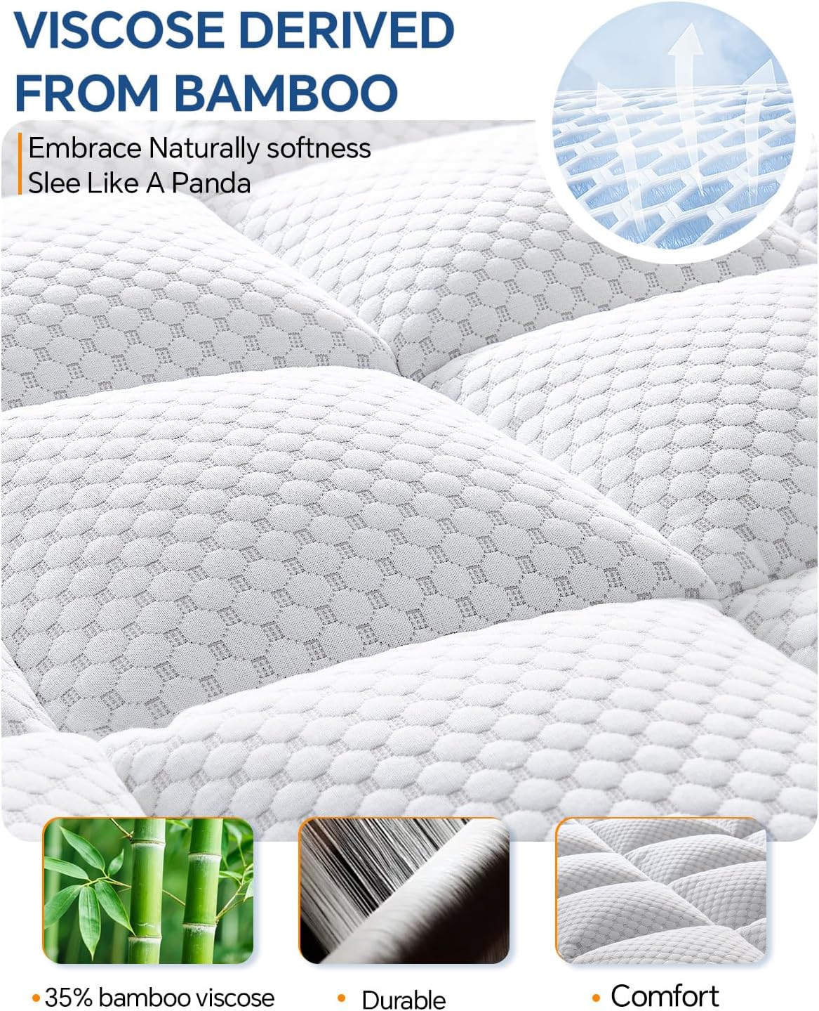 King Cooling Mattress Topper encalife