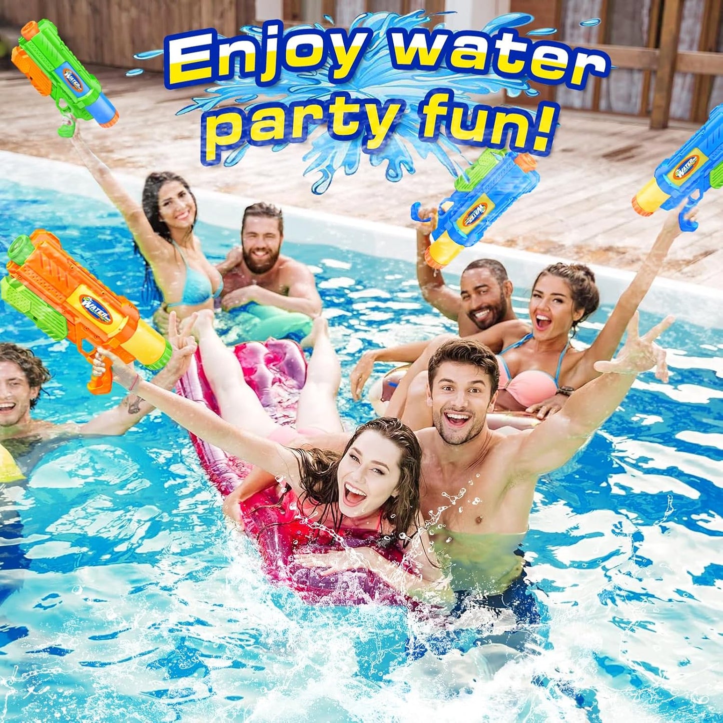 Super Water Gun I 2 Pack 1200cc High-Pressure Blasters encalife