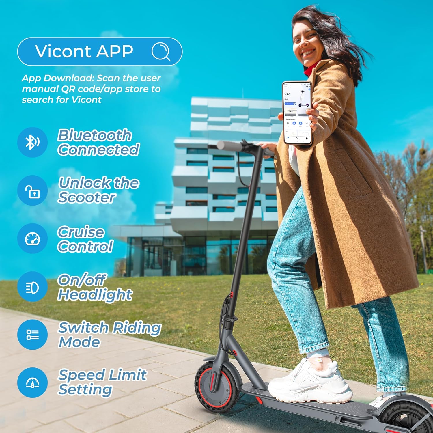 350W Electric Scooter I 19 MPH Folding Commuter E-Scooter encalife