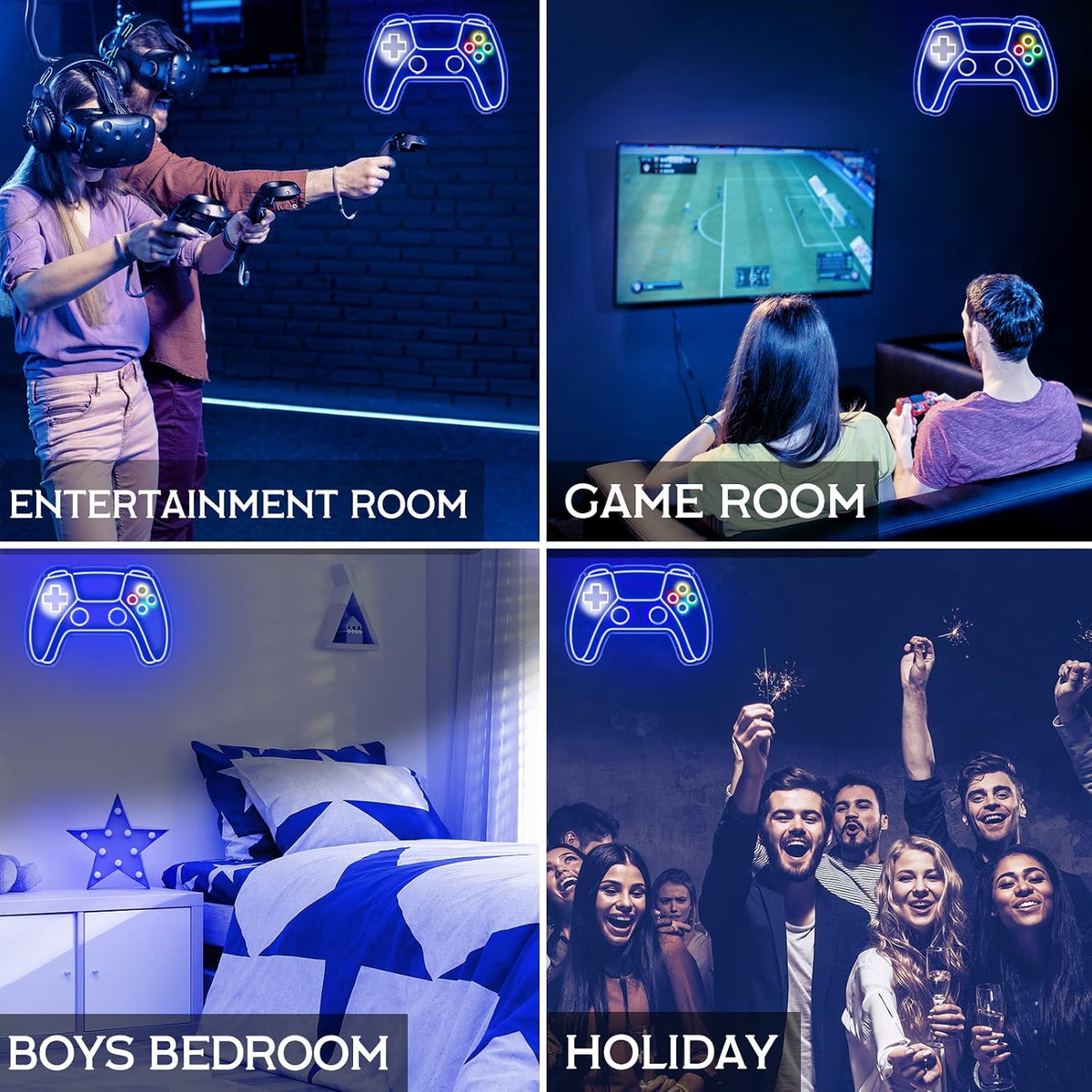 Gamepad Neon Sign for RGB Lighting Setups encalife