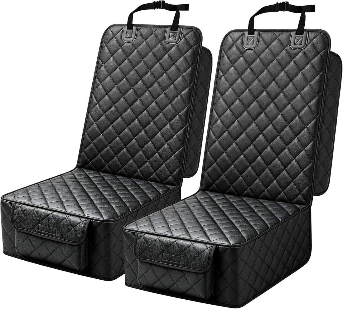 Waterproof Dog Car Seat Cover Front 2 Pack Black encalife