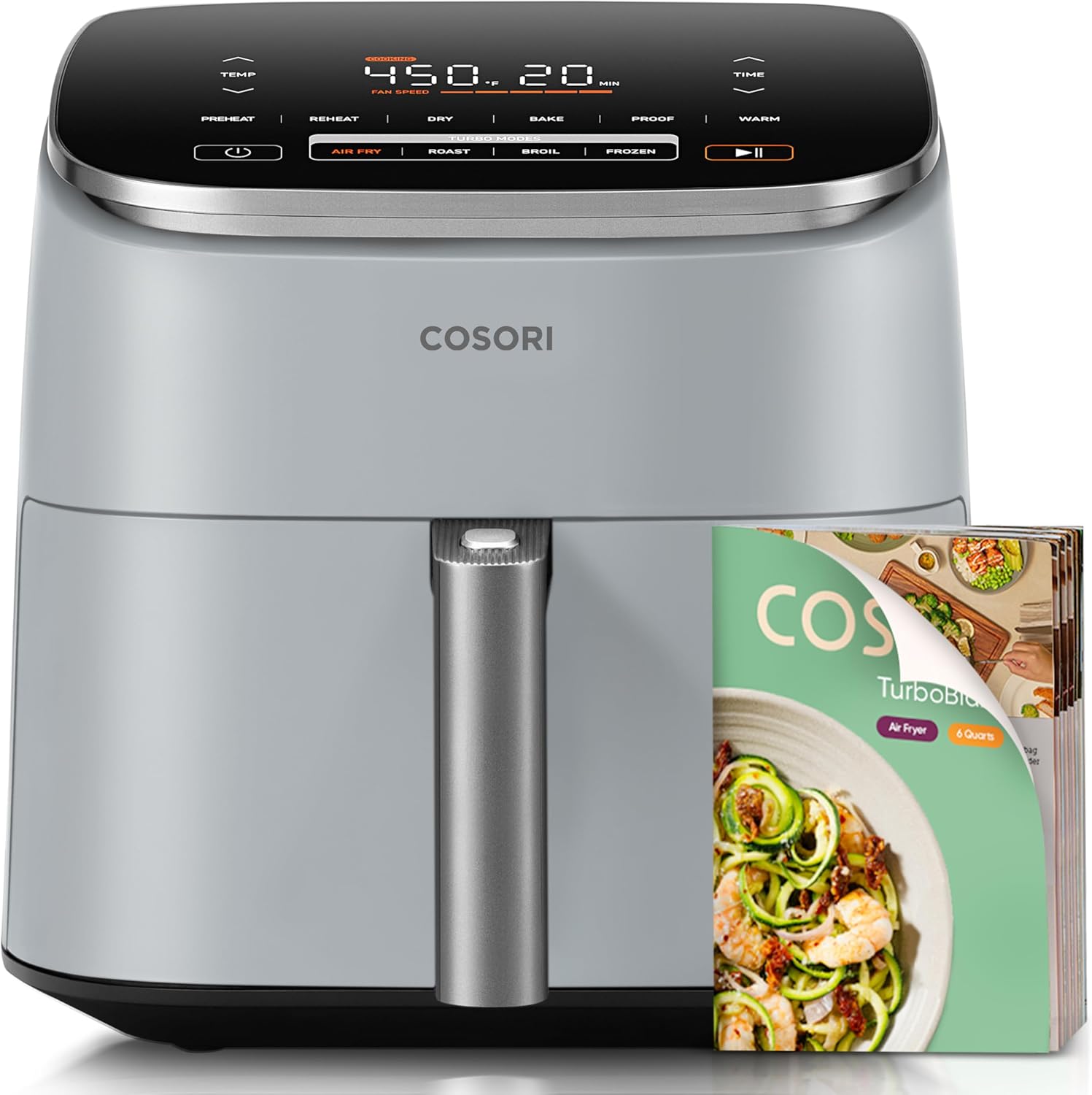6-Quart 9-in-1 Ceramic Coated High-Speed Air Fryer encalife