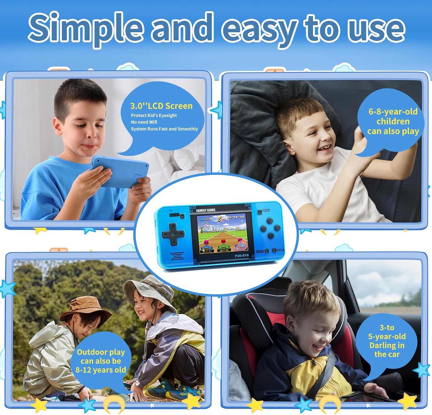 Retro Handheld Game Console With 220 Classic Games encalife