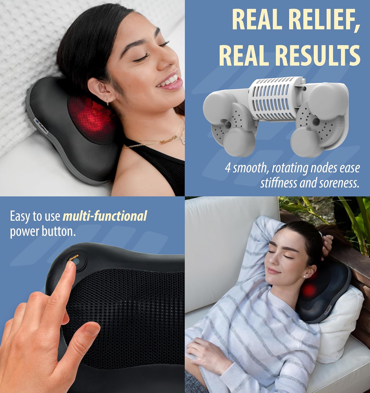 Neck & Back Massager I 3D Shiatsu with Heat encalife