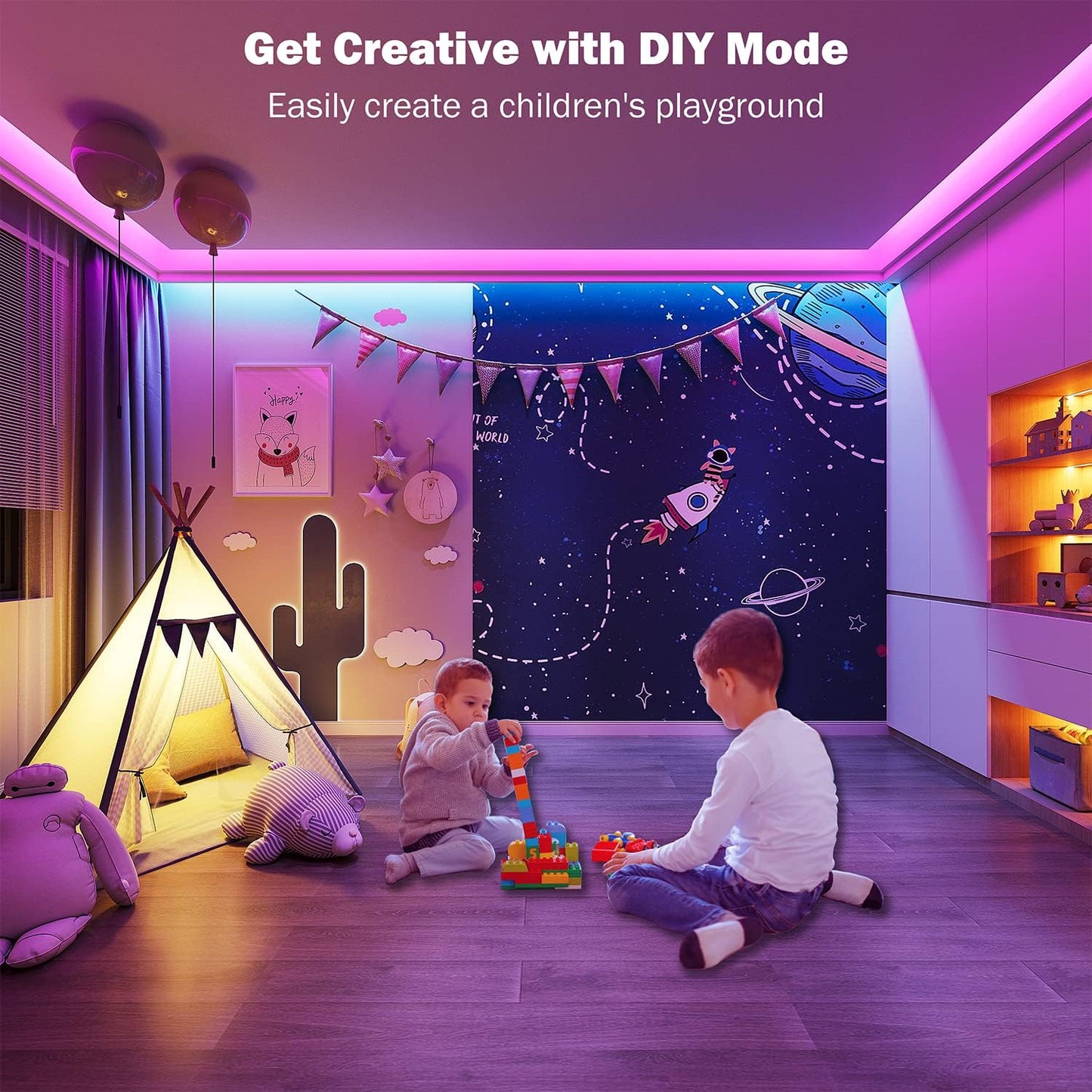 100ft RGB Lighting Strips for Bedroom Room Decor encalife