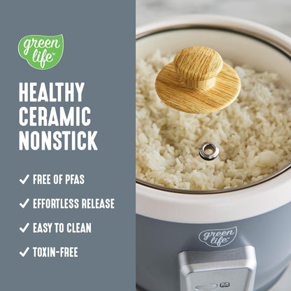 RICE COOKER I GreenLife 3-Cup Ceramic encalife