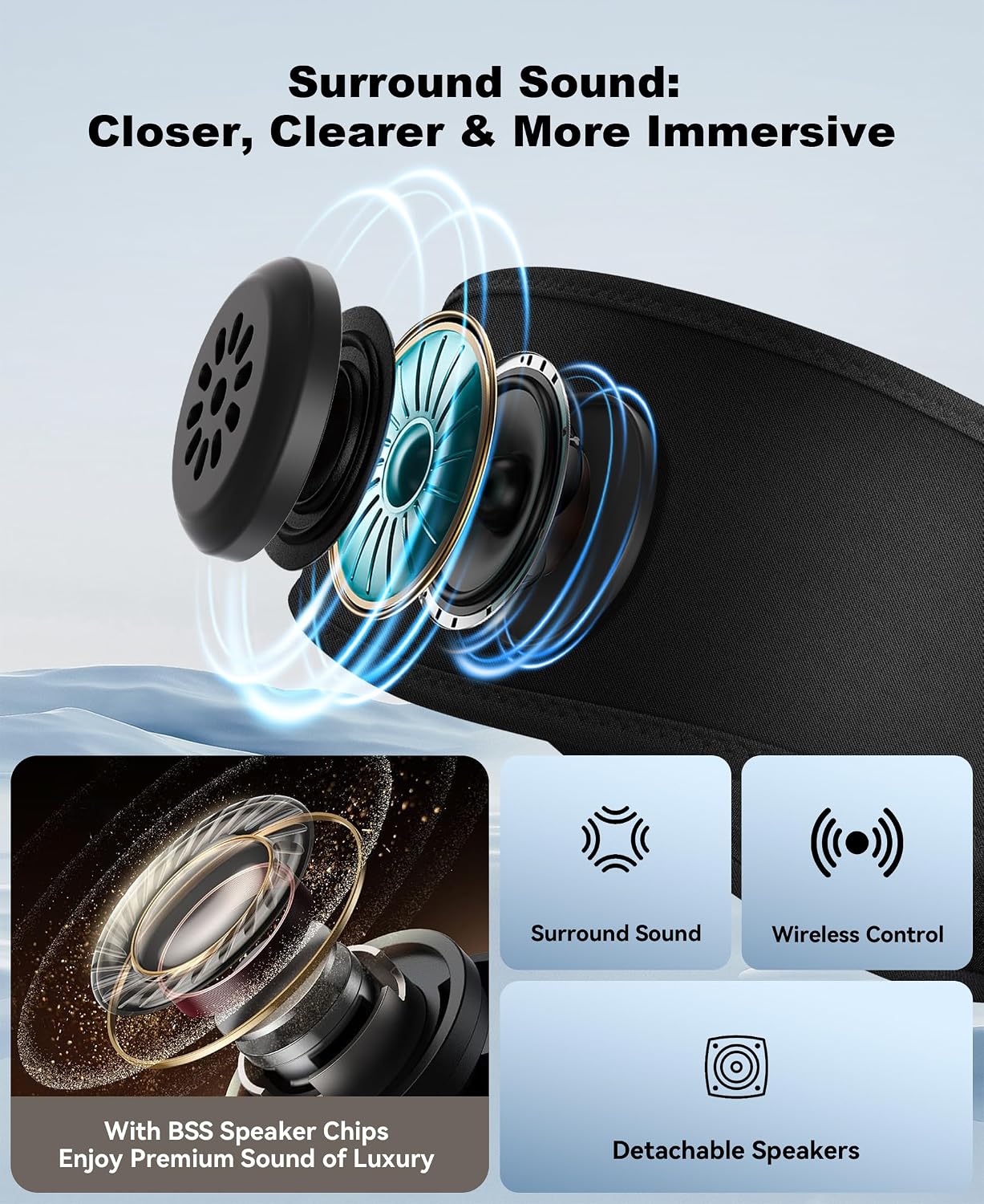 Bluetooth Sleep Headband Headphones for Side Sleepers encalife