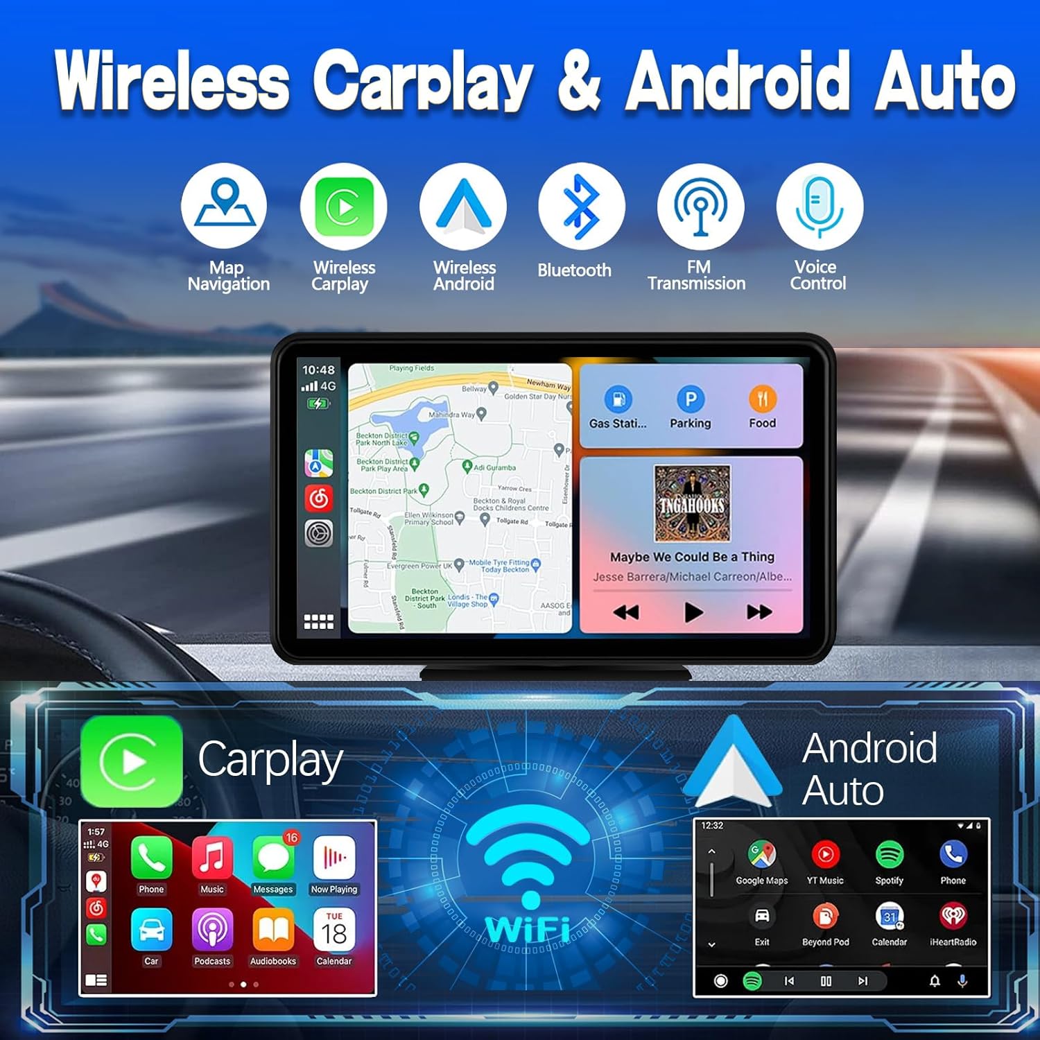 7 Inch Wireless Carplay Screen With Backup Camera encalife