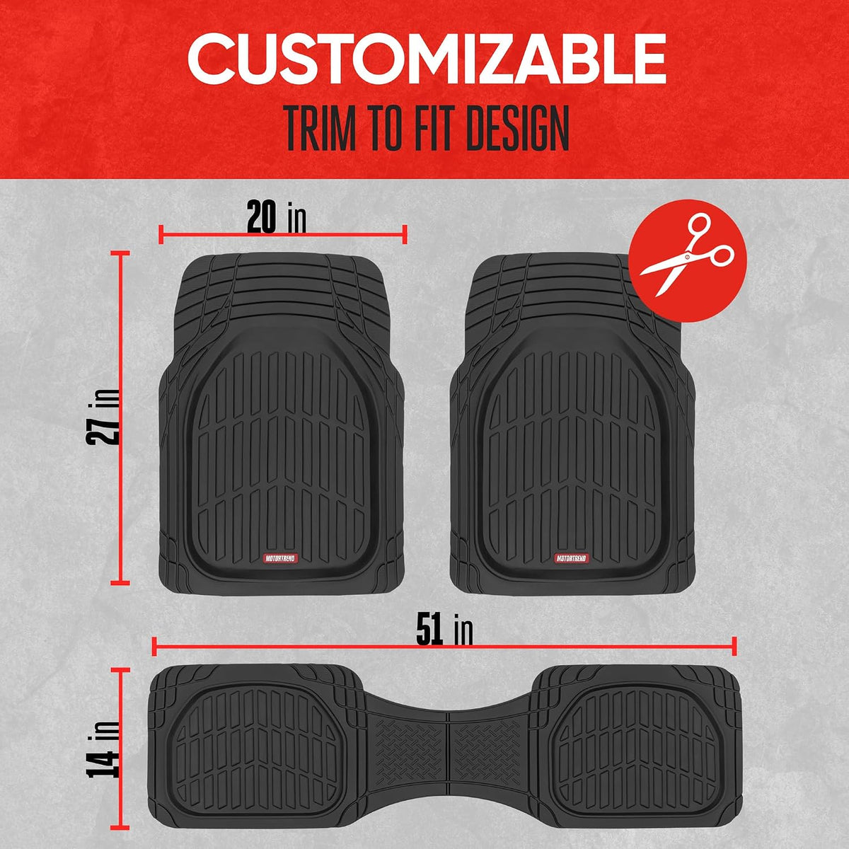 Universal Trim-to-Fit All-Weather Car Floor Mats encalife