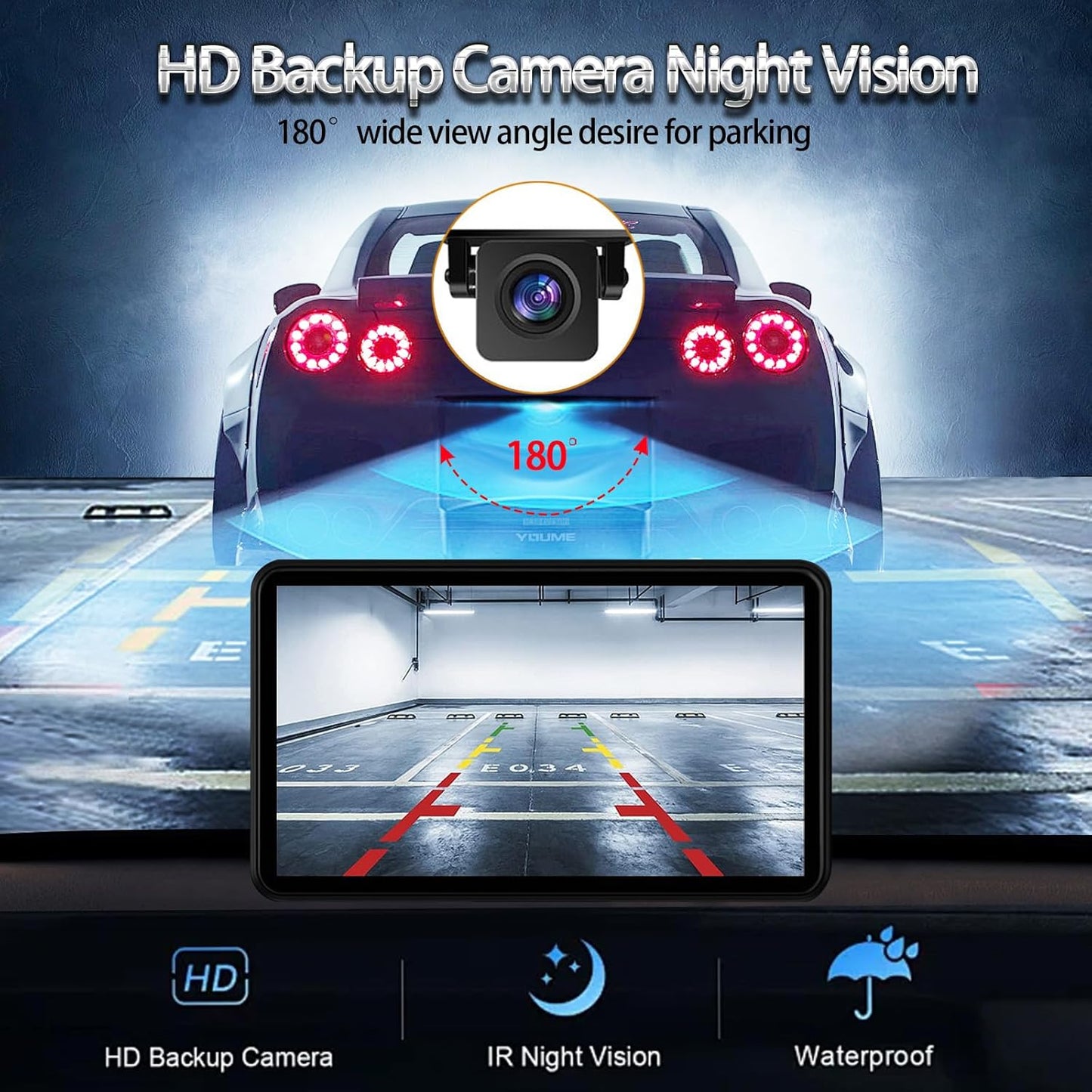 7 Inch Wireless Carplay Screen With Backup Camera encalife