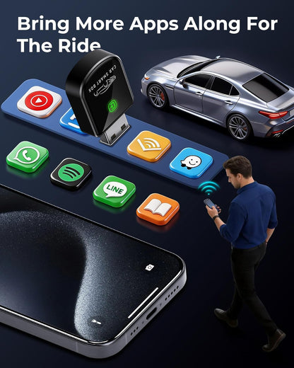 Wireless CarPlay Adapter Tiny Bluetooth Receiver encalife