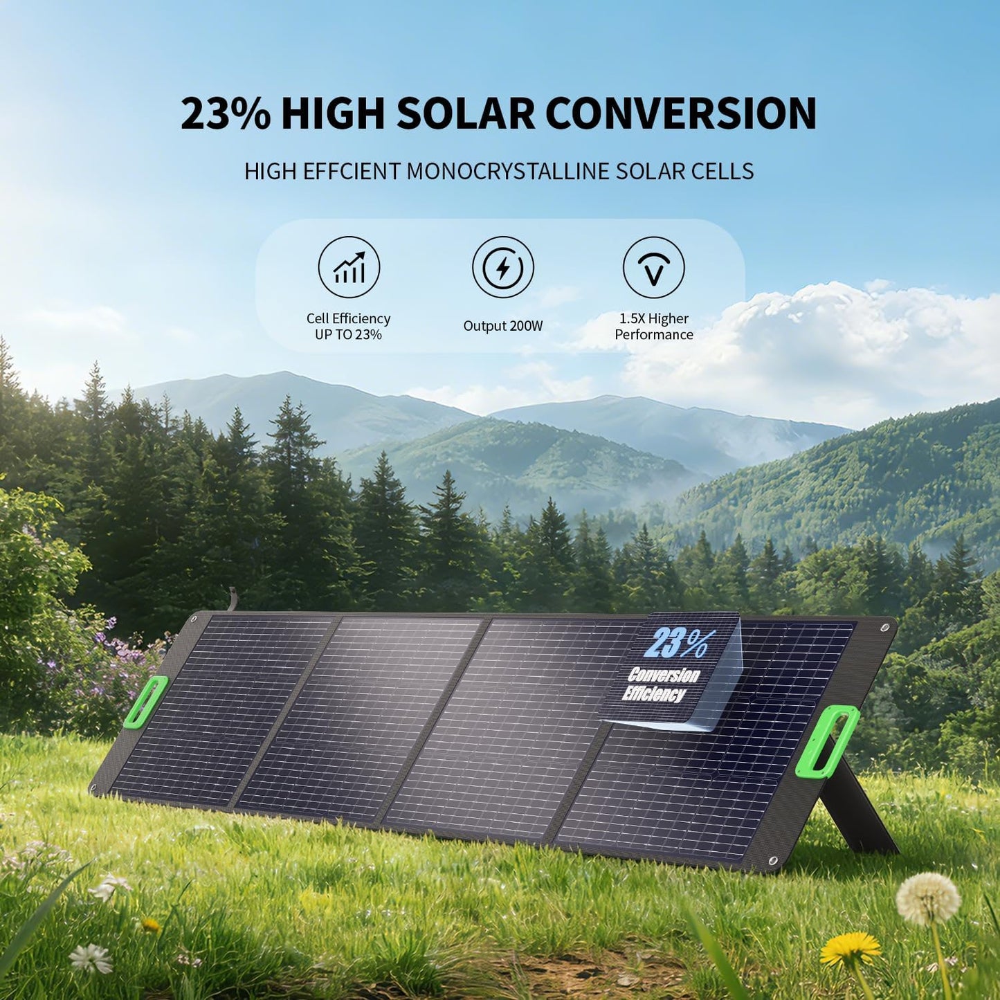 200W Foldable Solar Panel for Camping & RV Power Station encalife