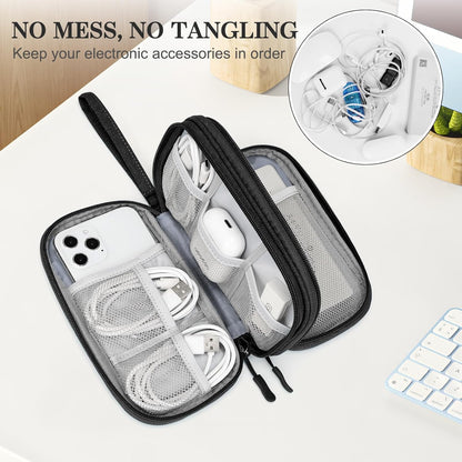 Water-Resistant Travel Tech Organizer for Tangle-Free Essentials encalife