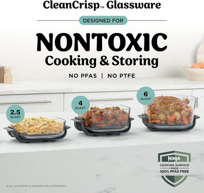 6-Quart 6-in-1 Modular Glass Air Fryer encalife