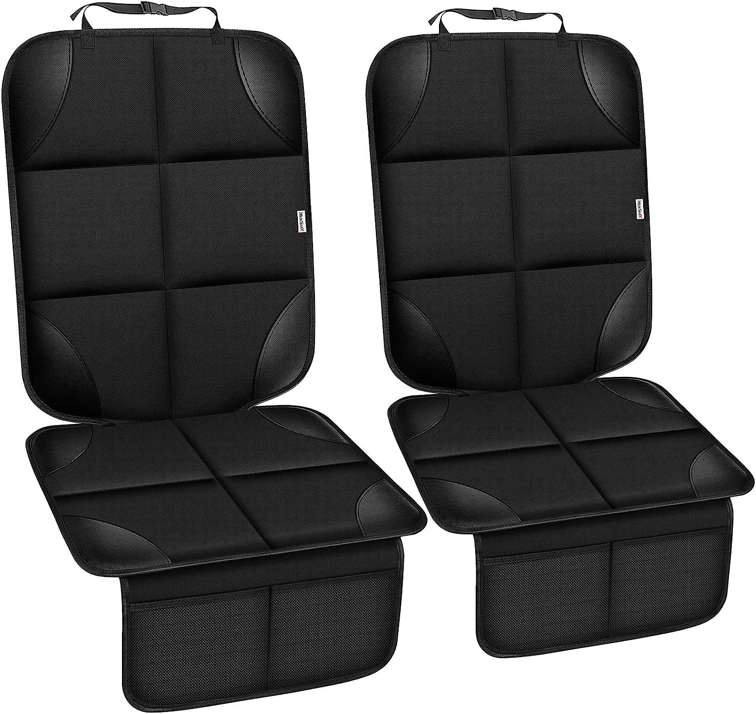 Protected car interior with child car seat and 2-pack protectors