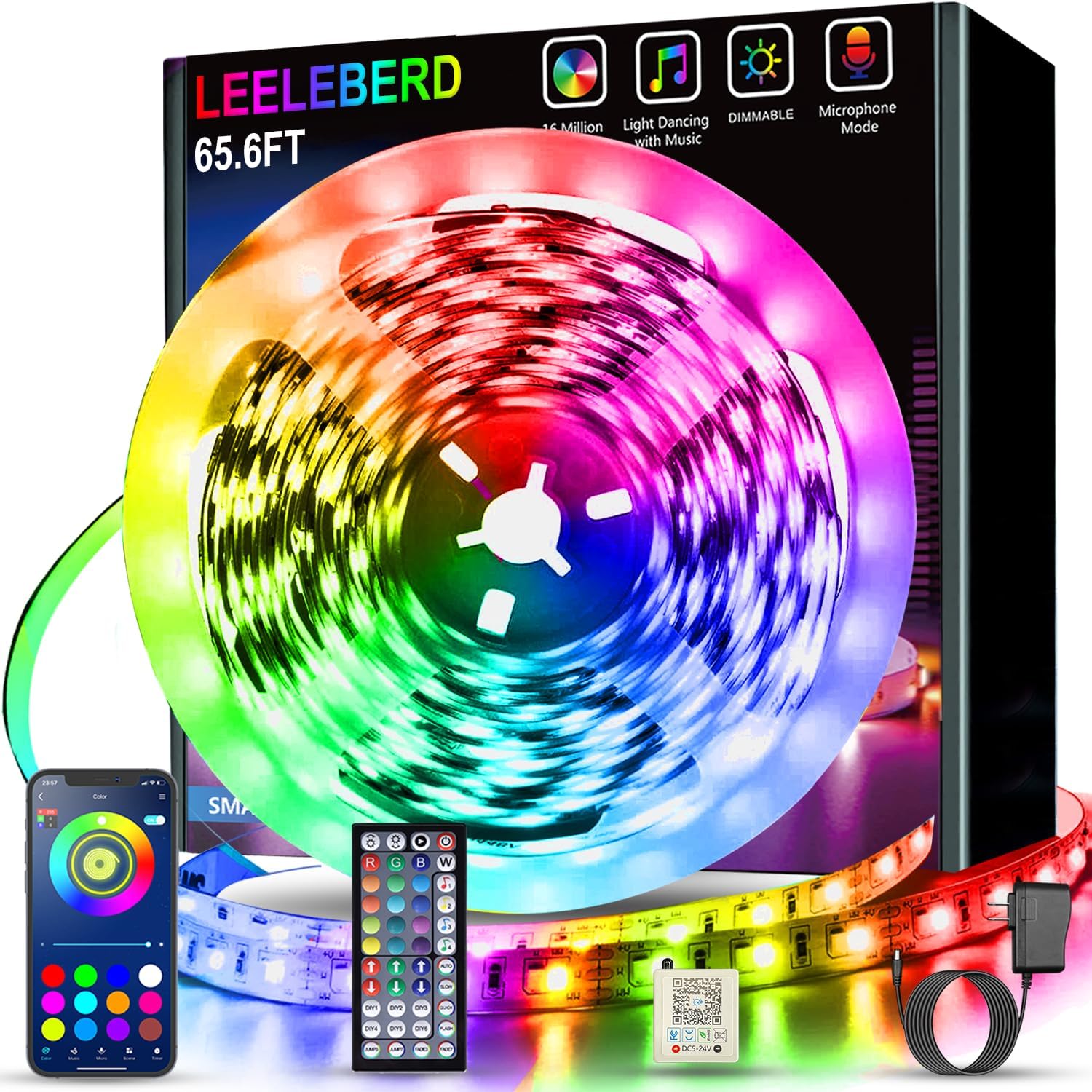 100ft RGB Lighting Strips for Bedroom Room Decor encalife