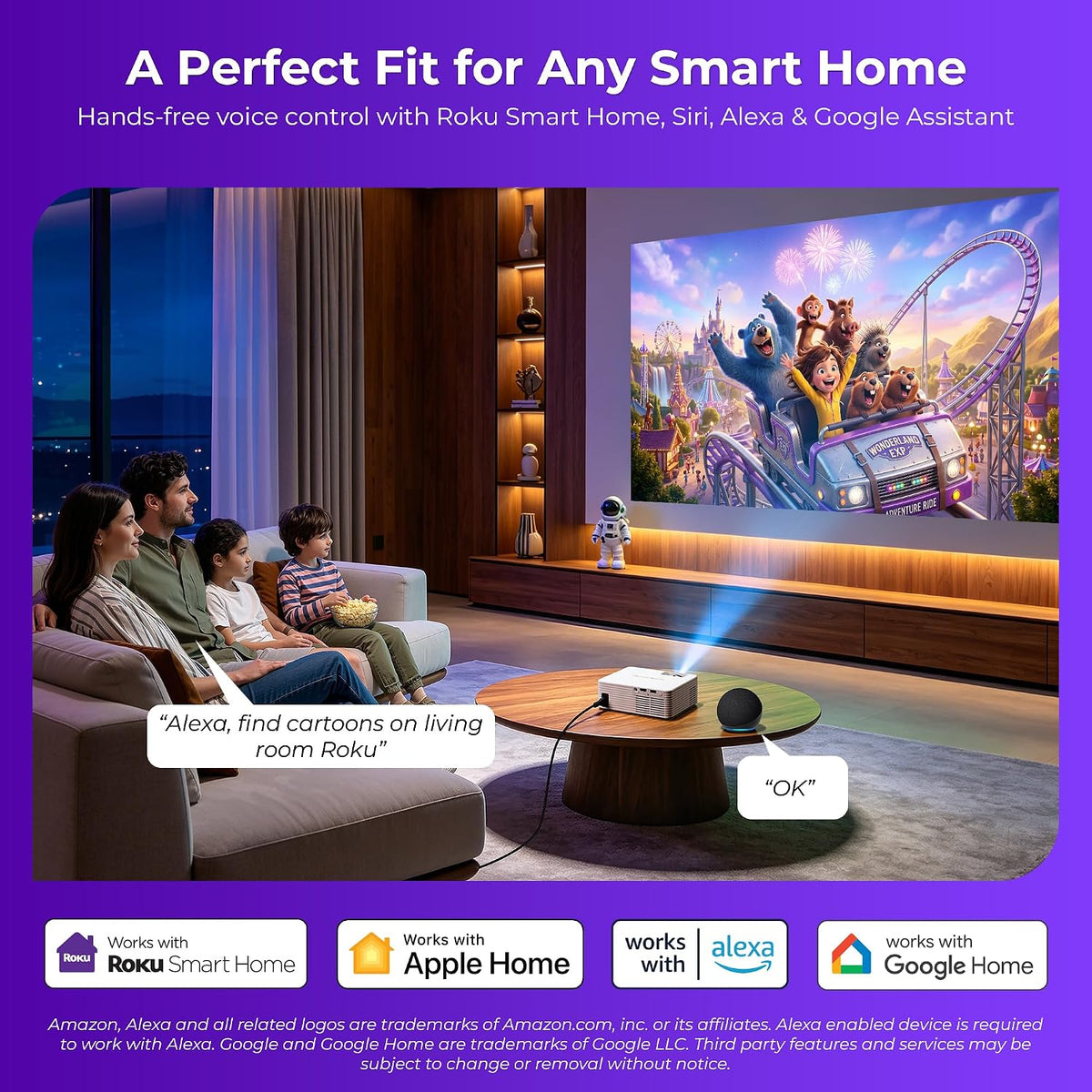 Smart 720P Bedroom Projector encalife