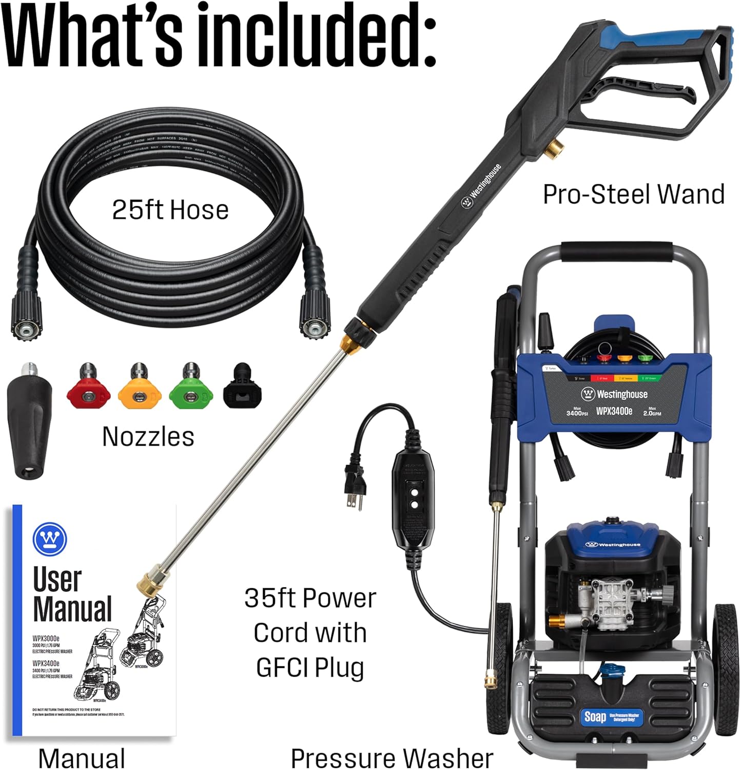 Pressure Washer | 3400 PSI Brushless Electric Cleaner encalife