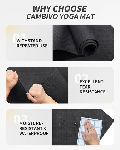Extra Long Wide Yoga Mat 6mm encalife