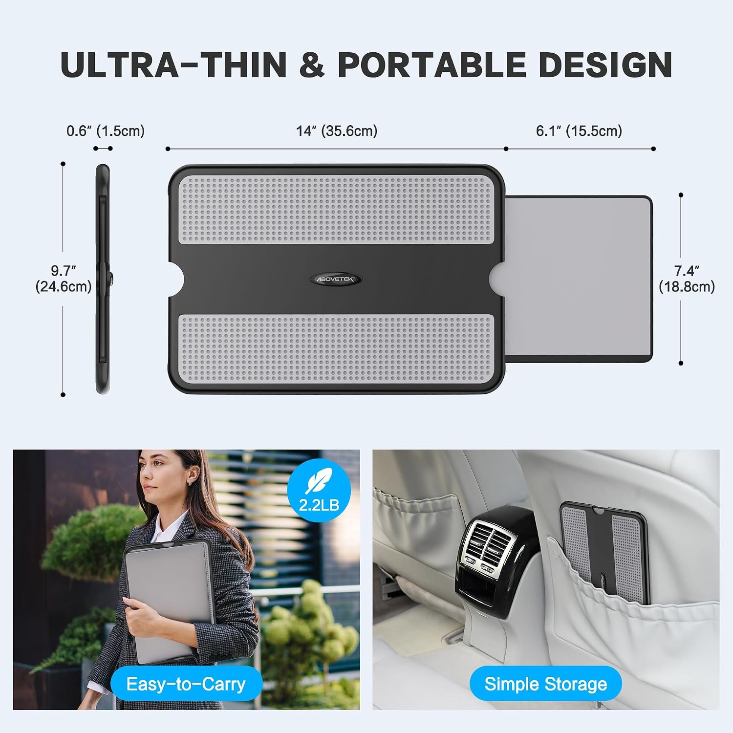 Portable Laptop Lap Desk Retractable Mouse Tray encalife