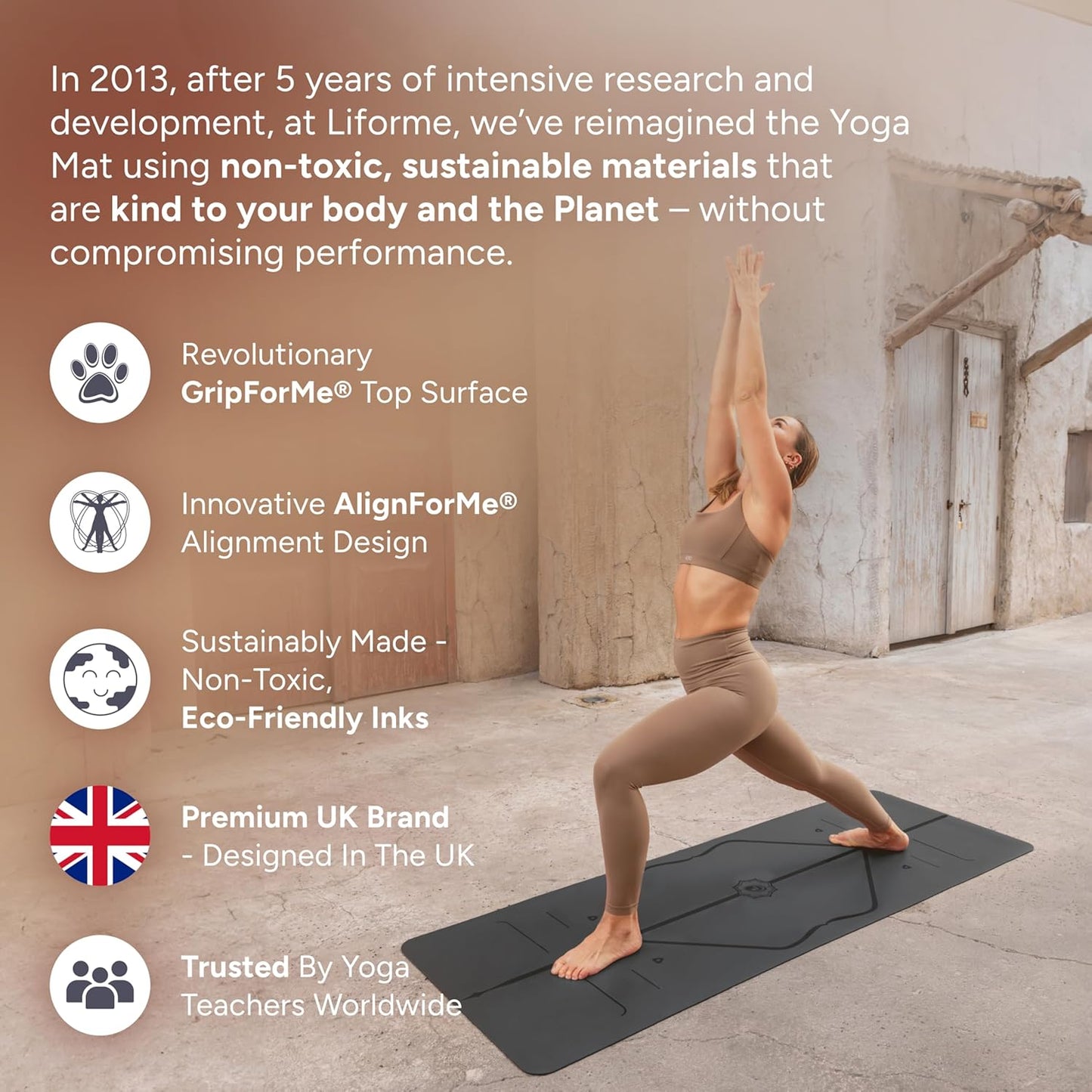 Yoga Mat | Non-Slip Premium Alignment Mat with Free Bag encalife