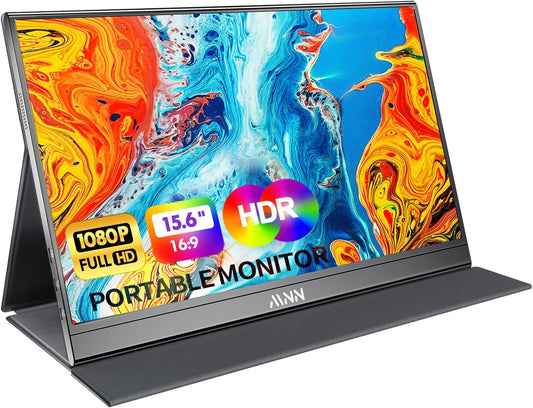 MNN 15.6-inch FHD portable monitor with folding smart cover stand