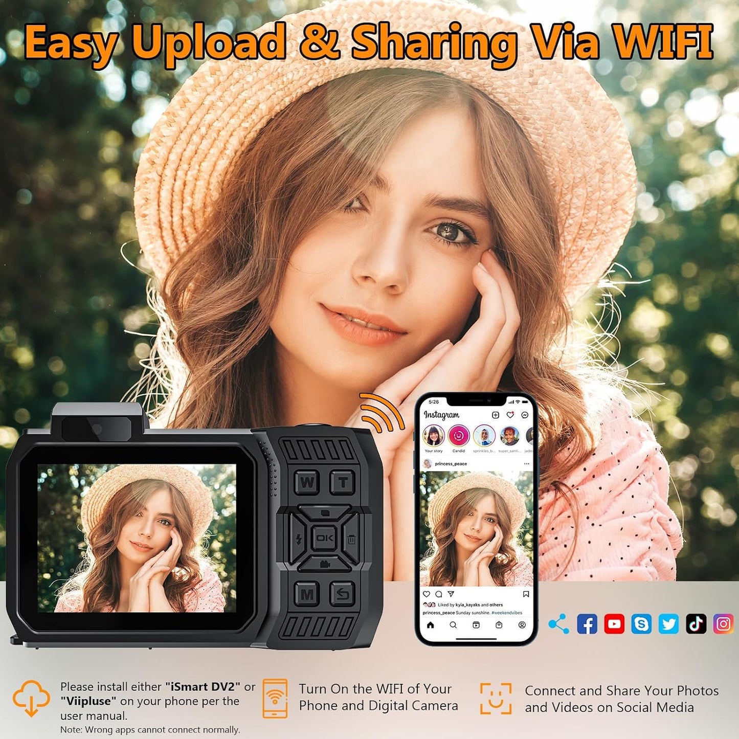 8K 70MP Waterproof Digital Camera With WiFi encalife