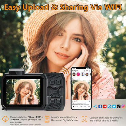 8K 70MP Waterproof Digital Camera With WiFi encalife