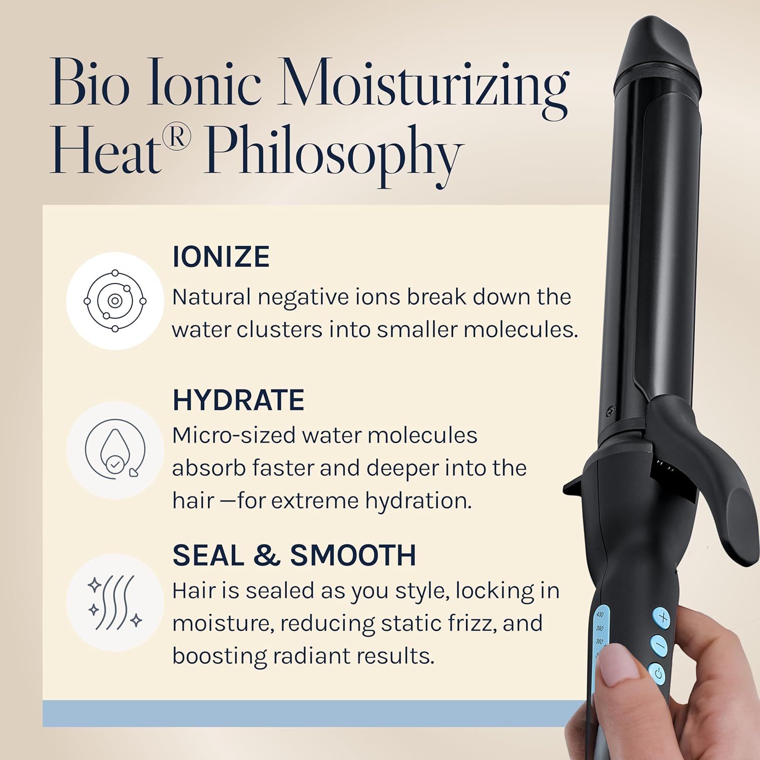 Long Barrel Curling Iron | Bio Ionic Moisture Heat Hair Curler encalife