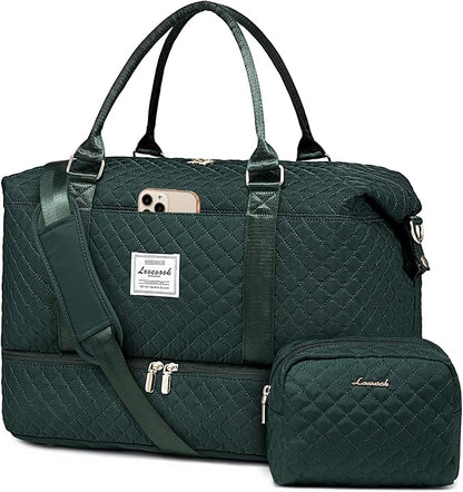 Women’s Weekender Bag with Shoe Compartment | Carry on luggage encalife