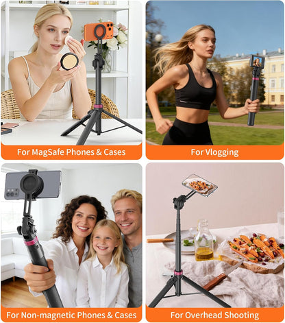 69-Inch Magnetic Phone Tripod With Rechargeable Remote encalife