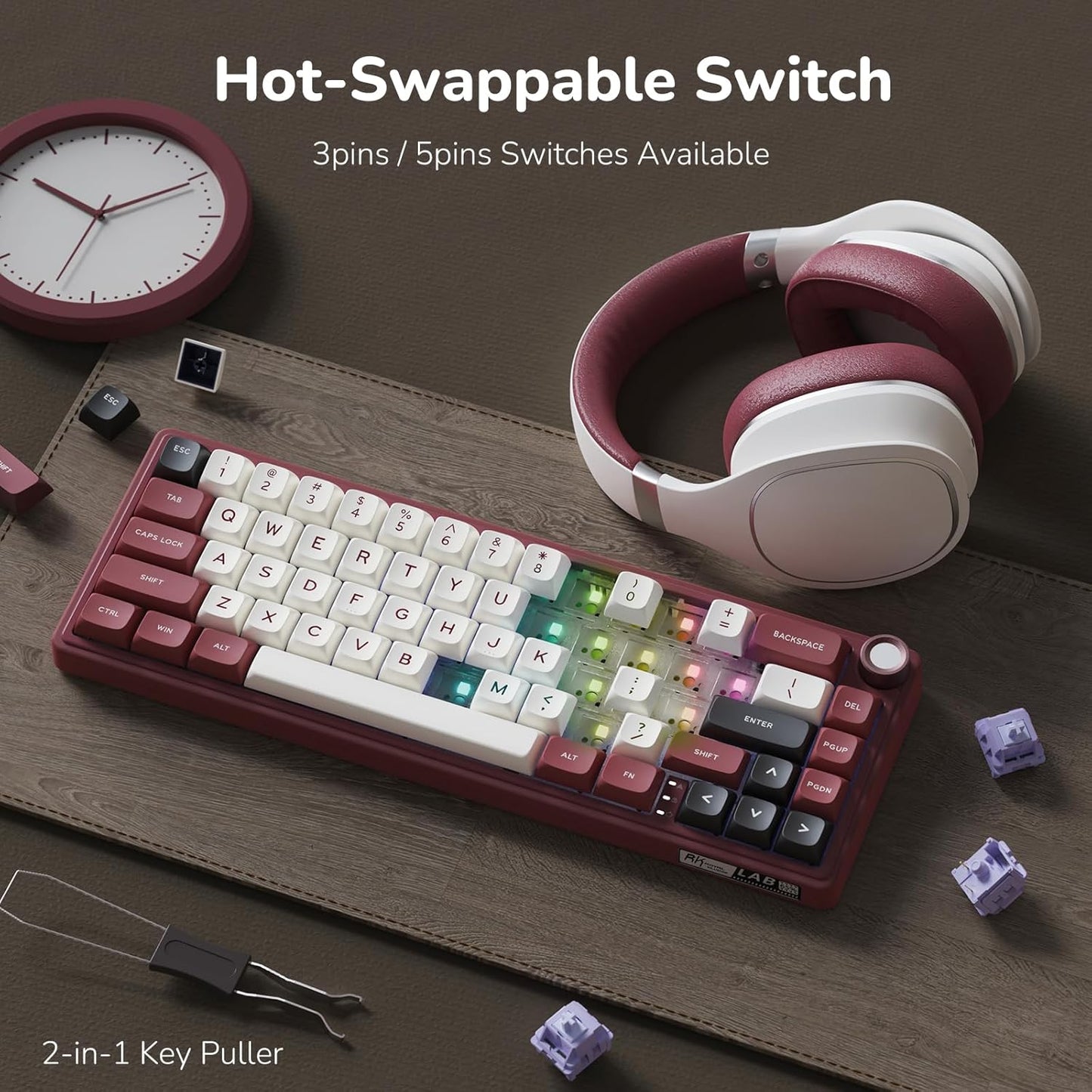 RK Royal Kludge R65 RGB Mechanical Gaming Keyboard I Red encalife