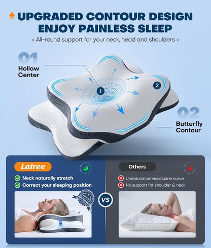 Cervical Neck Pillow | Memory Foam Pain Relief Ergonomic Pillow encalife