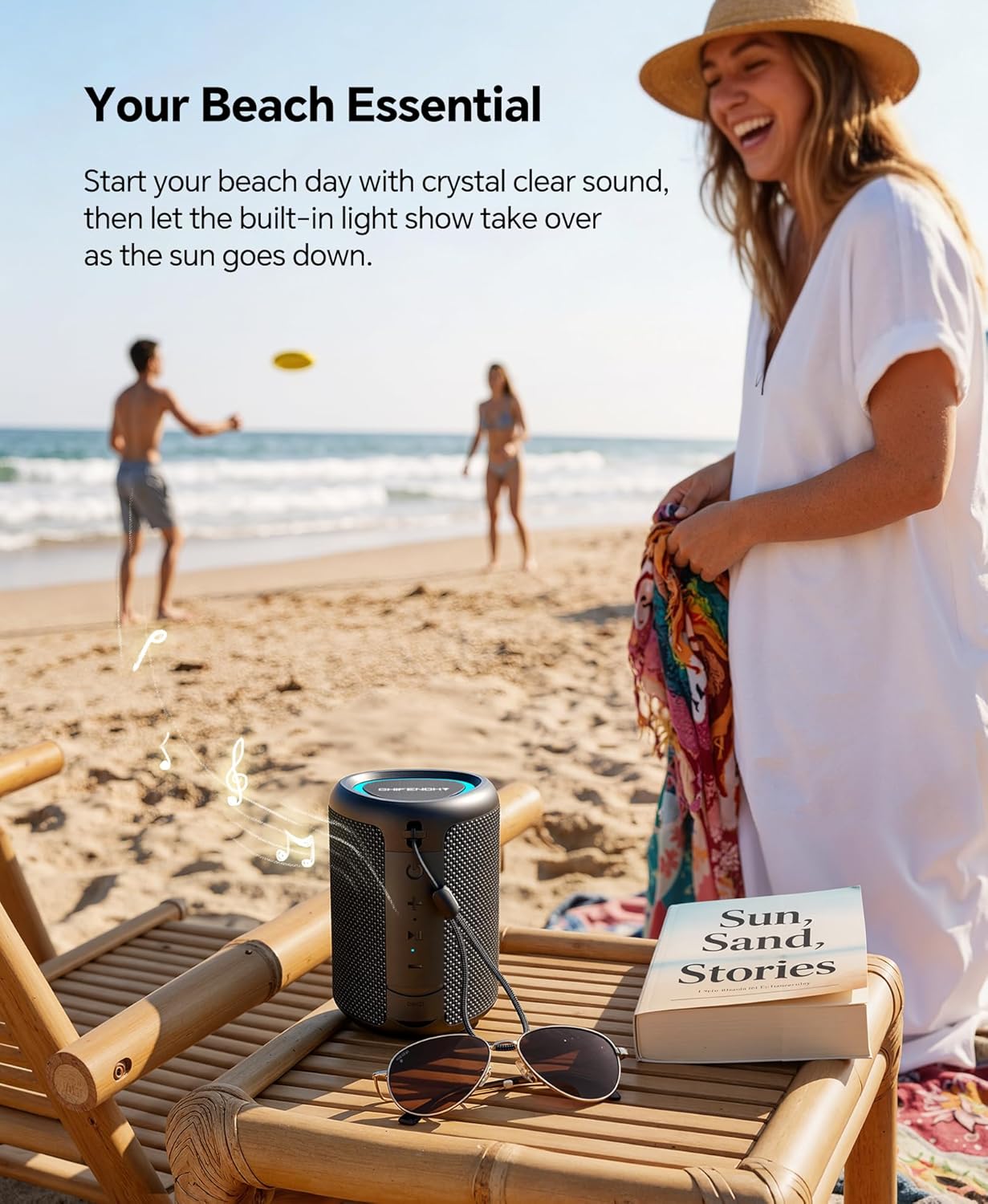 Powerful Waterproof Bluetooth Speaker With Party Lights encalife