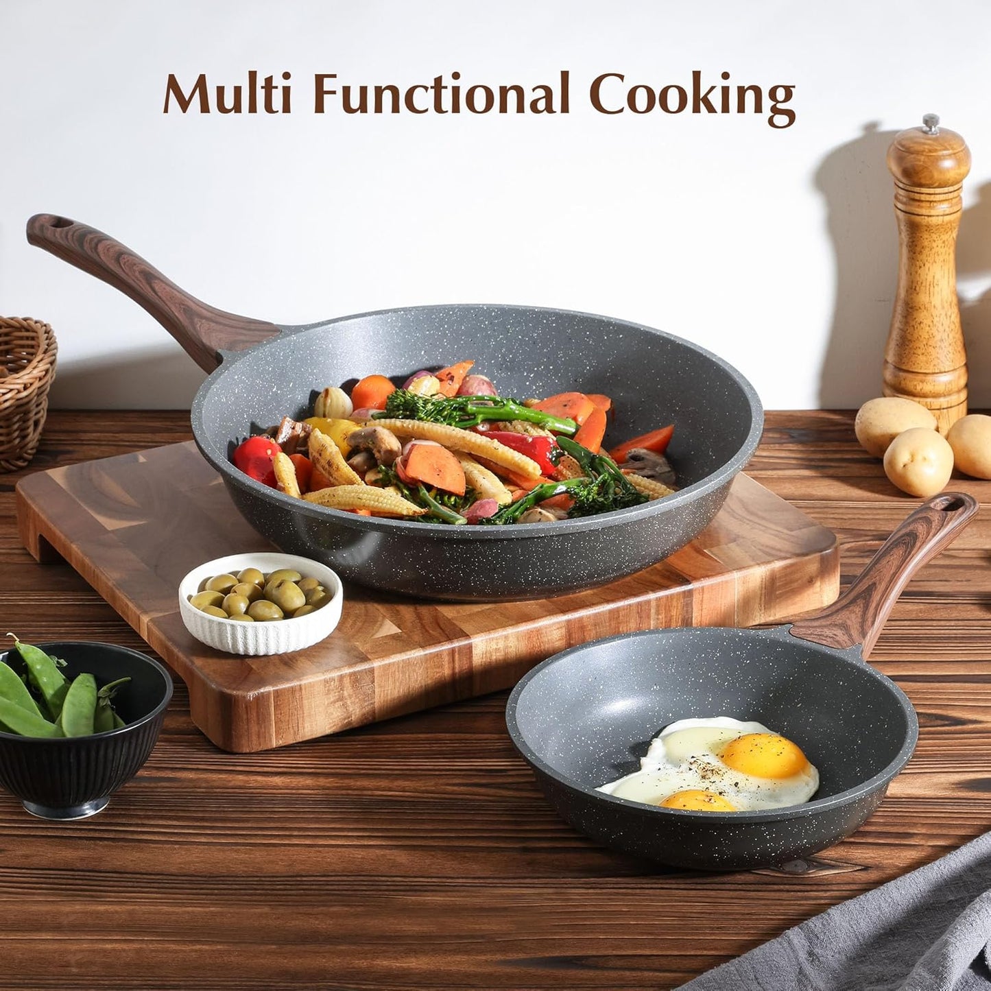Nonstick Frying Pan I Swiss Granite Coating encalife