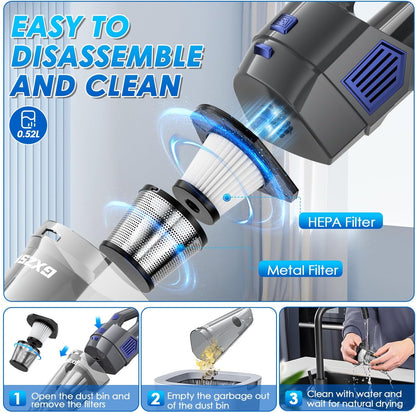 Cordless Handheld Car Vacuum Cleaner 15000Pa Powerful Suction encalife