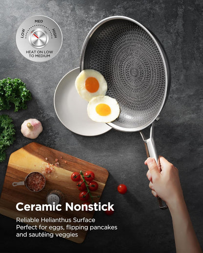 Non-Stick Ceramic Frying Pan With Lid encalife