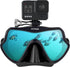 Low volume snorkeling mask with camera mount