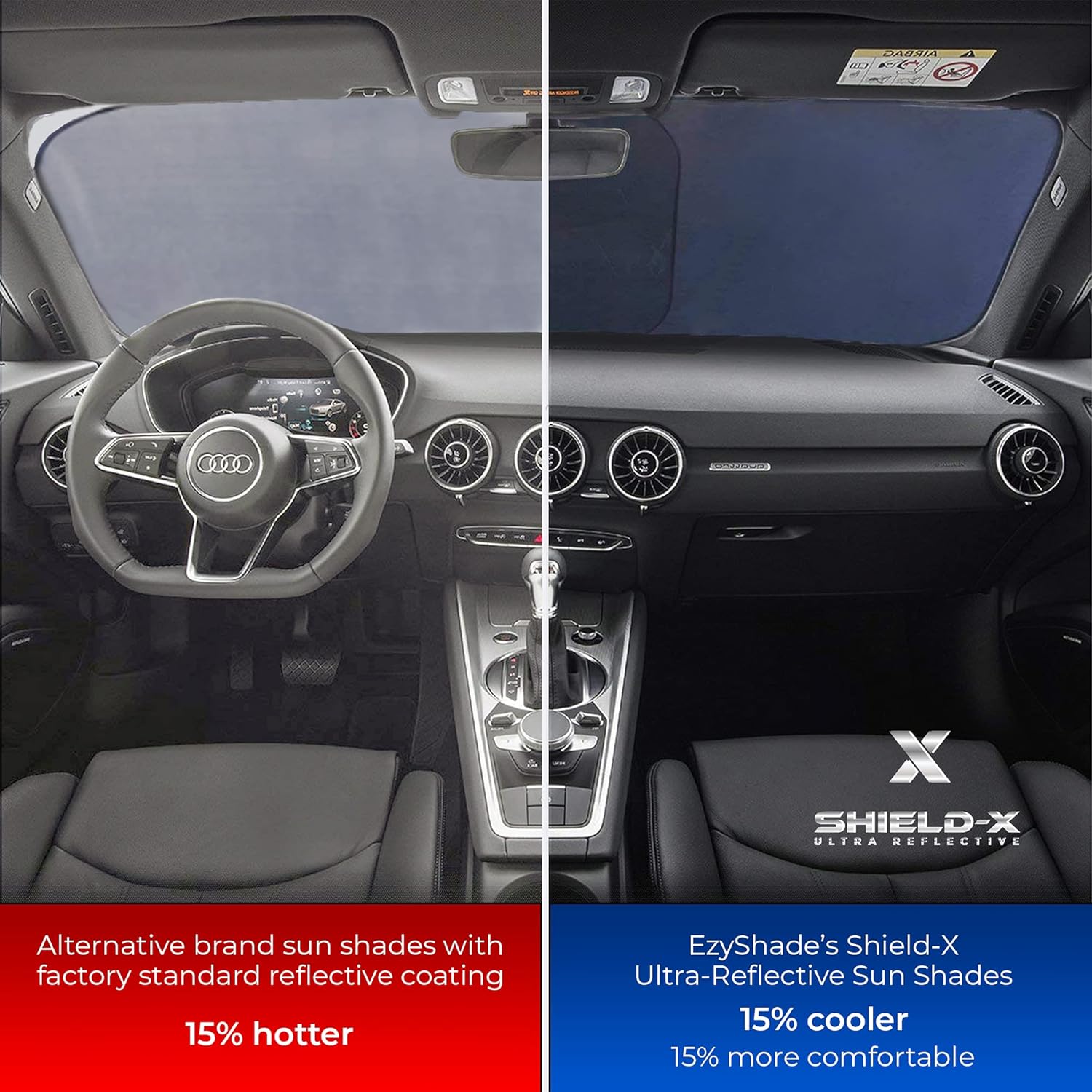 2-Piece Foldable Windshield Sun Shade Reflector Universal encalife