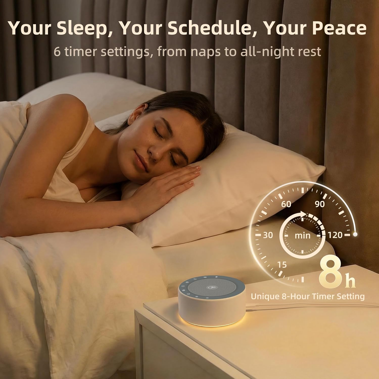 White Noise Machine Night Light for Sleeping encalife