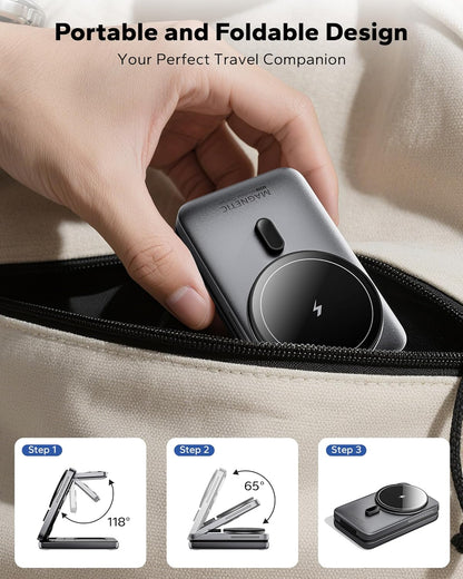 Foldable 3-in-1 Magnetic Travel Charging Station Set encalife