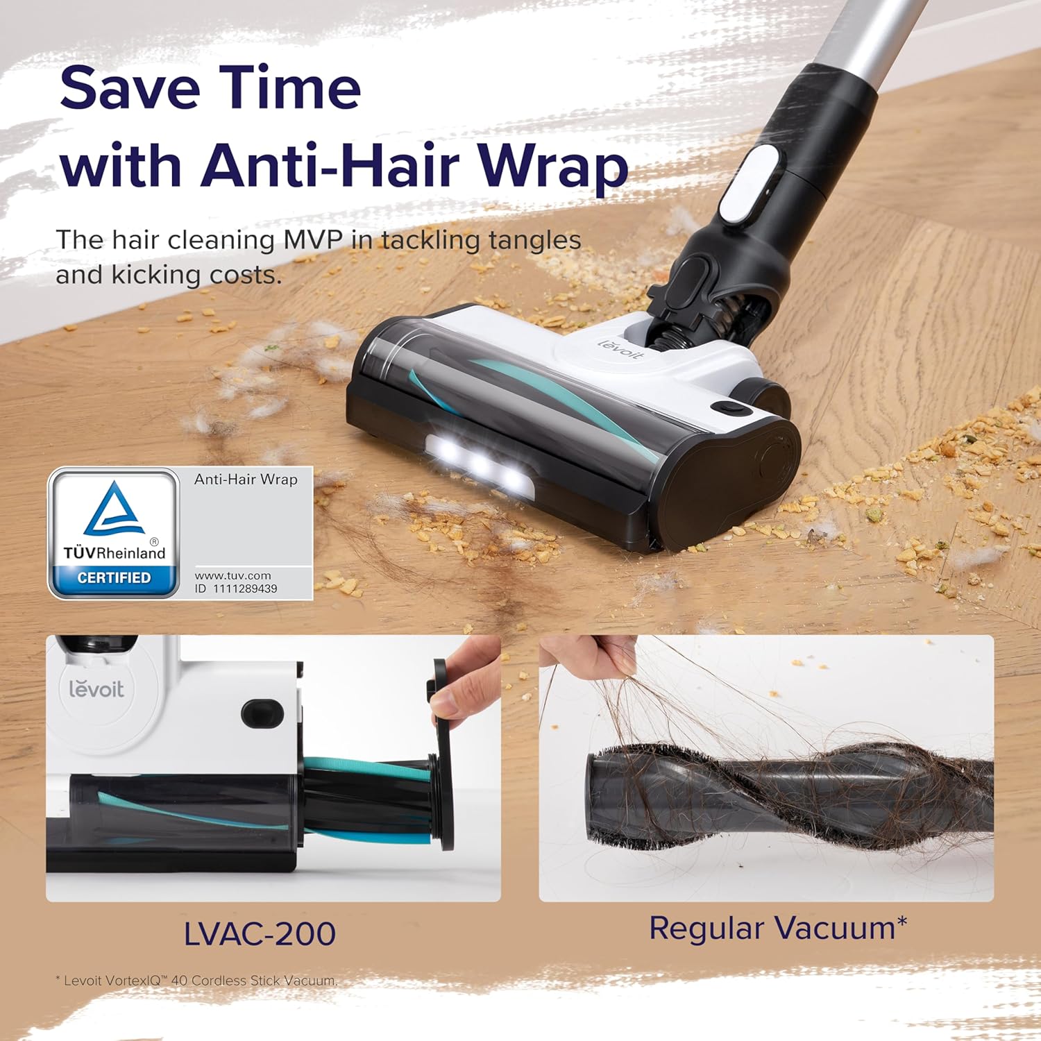 LEVOIT Lightweight Tangle Resistant Cordless Vacuum encalife