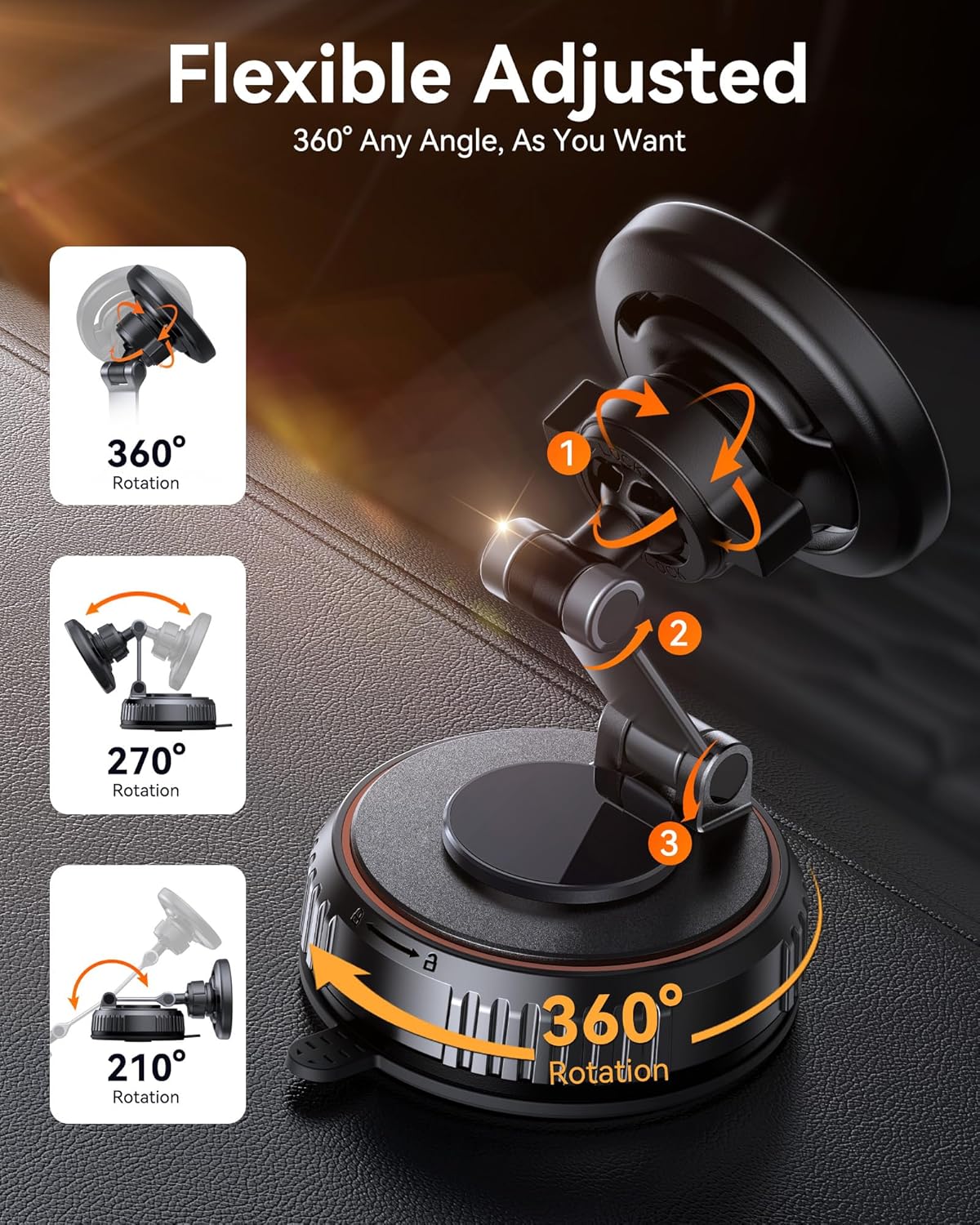 Magnetic MagSafe Car Phone Mount Strong Suction encalife