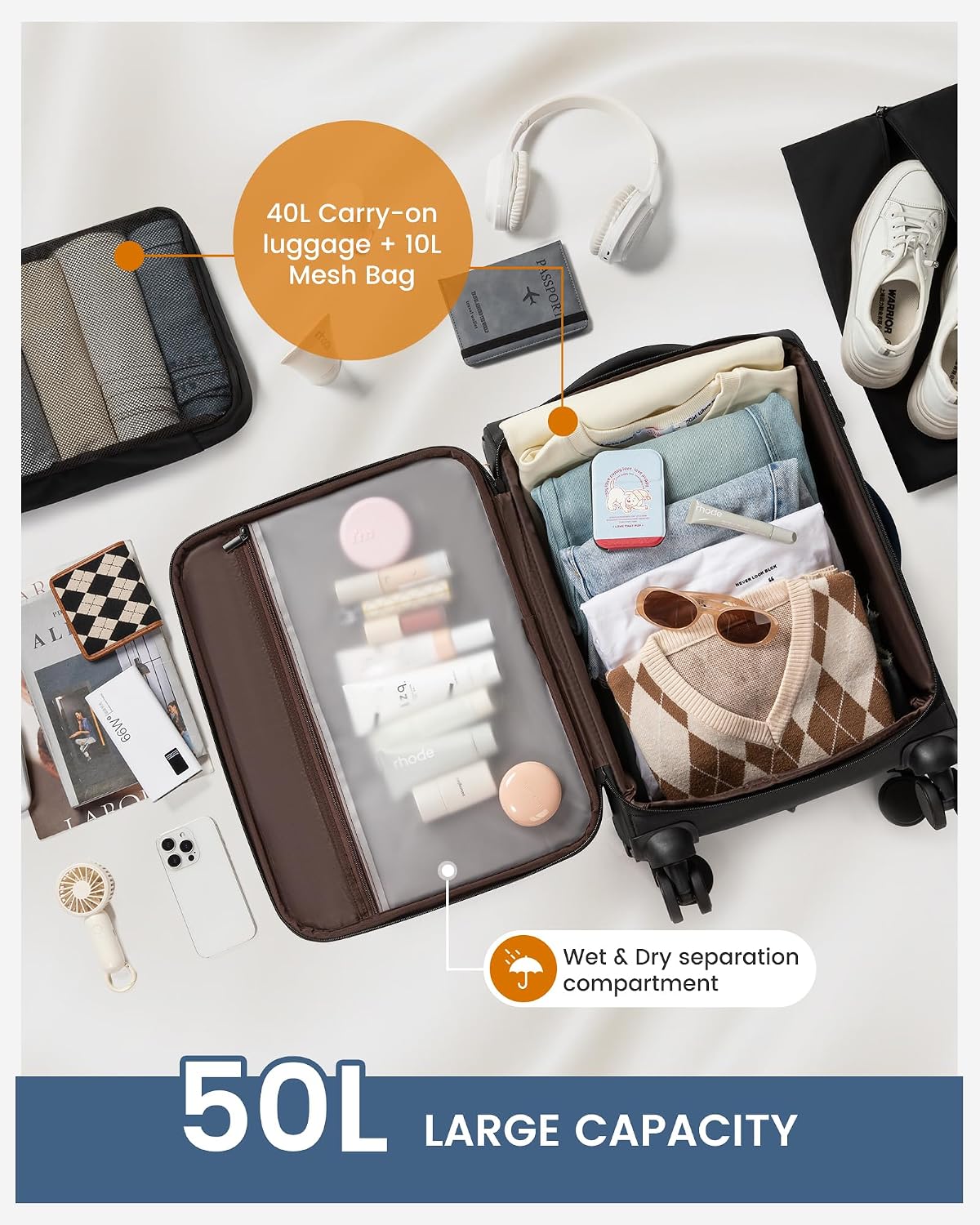 Business Carry On luggage With Laptop Compartment encalife