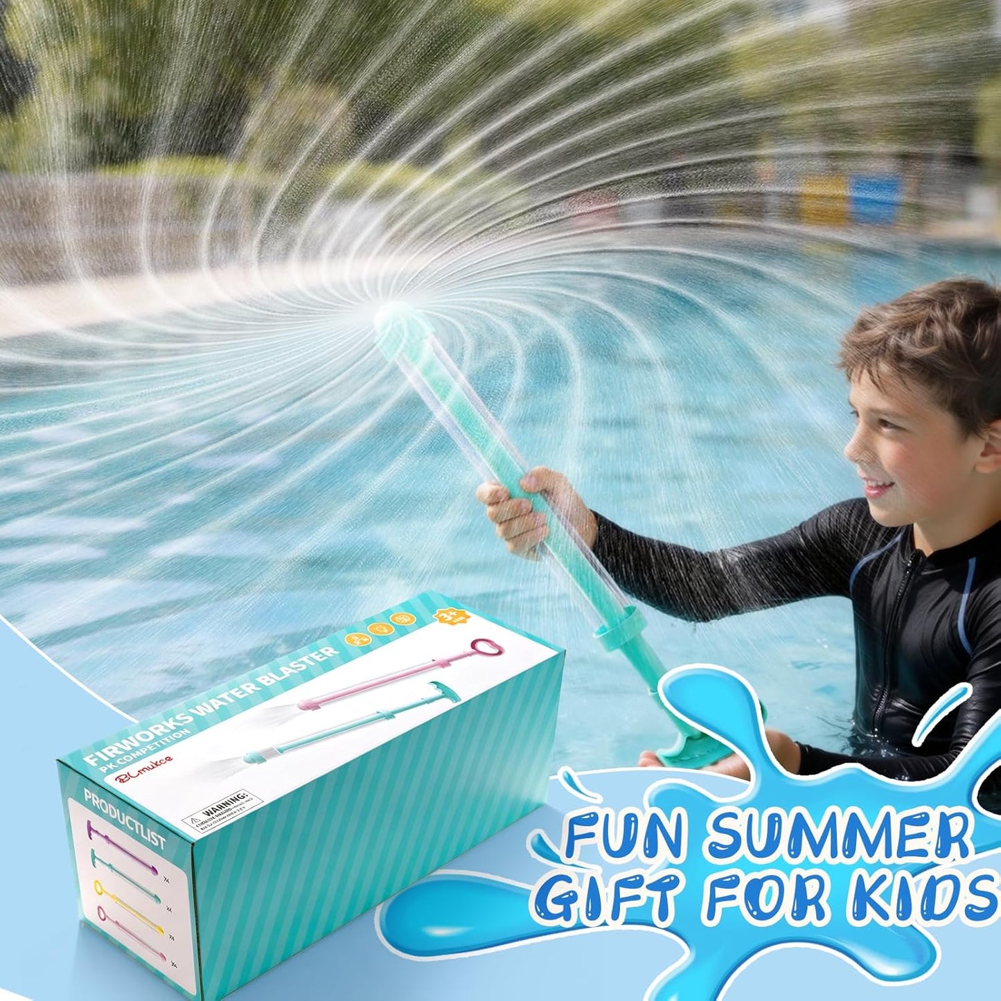 8 Pack Firework Water Guns I Squirt Blasters for Kids & Adults encalife