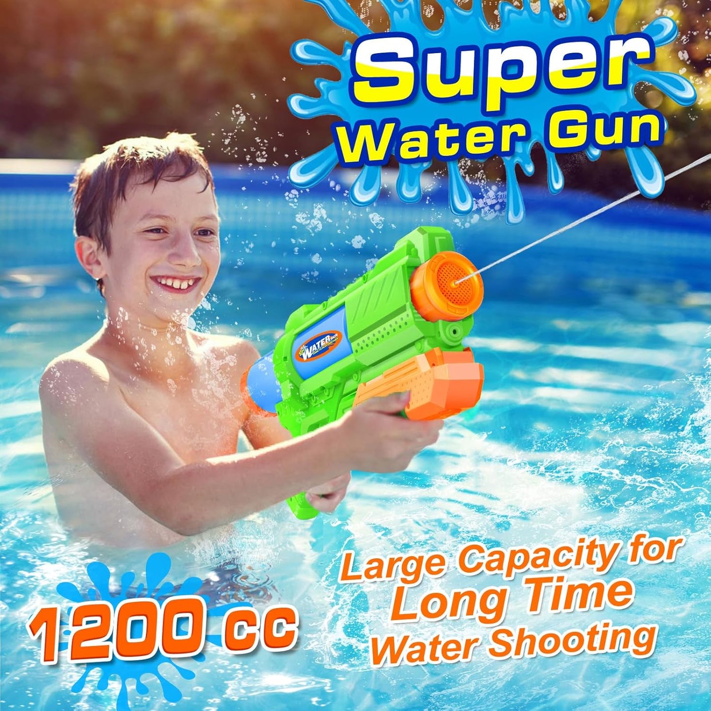 Super Water Gun I 2 Pack 1200cc High-Pressure Blasters encalife