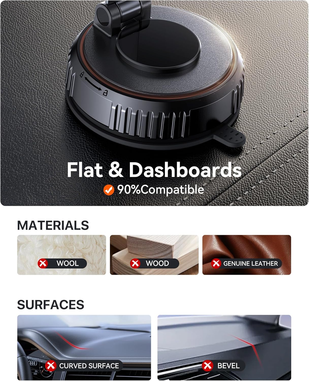 Magnetic MagSafe Car Phone Mount Strong Suction encalife