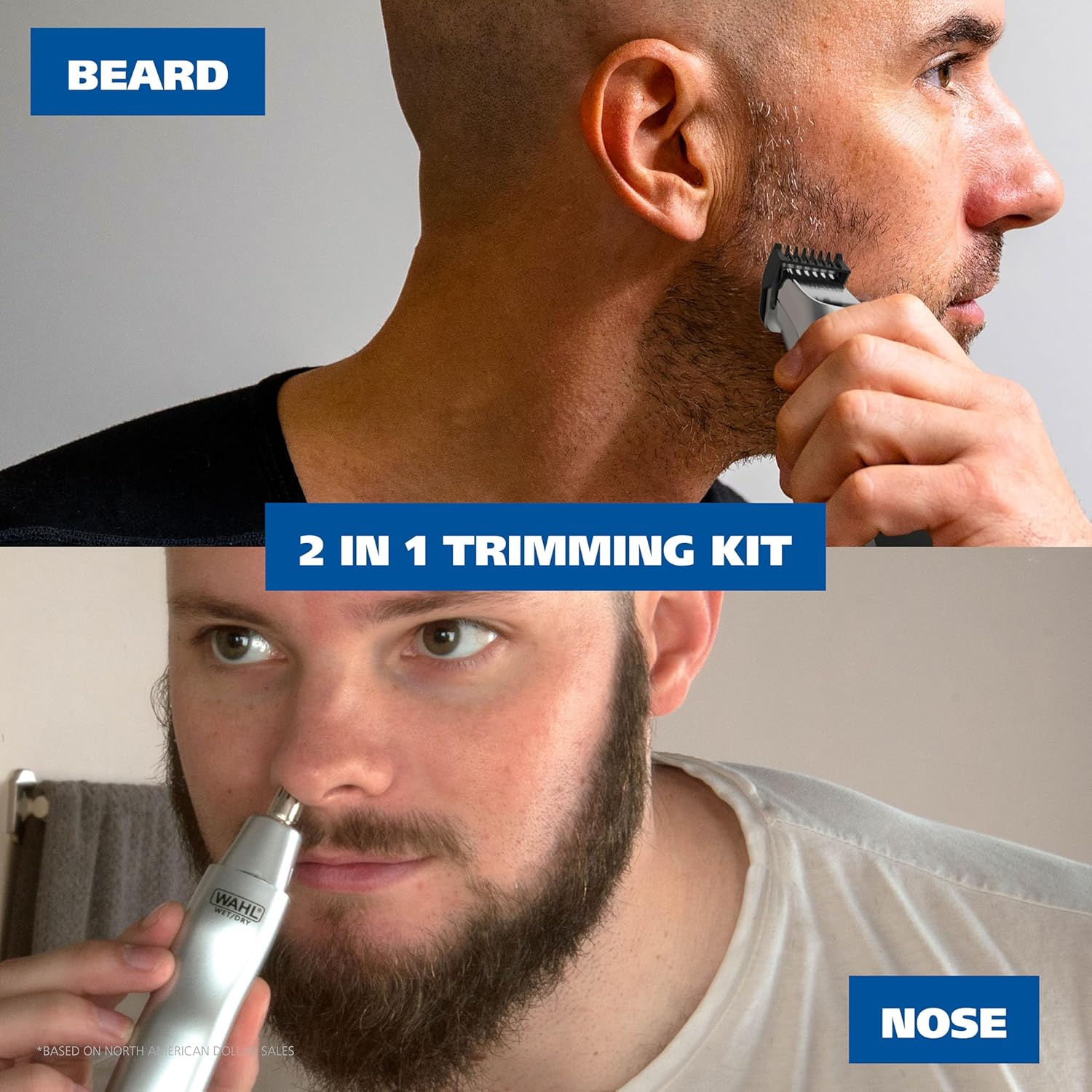 Rechargeable Beard Trimmer with Nose Grooming Kit encalife